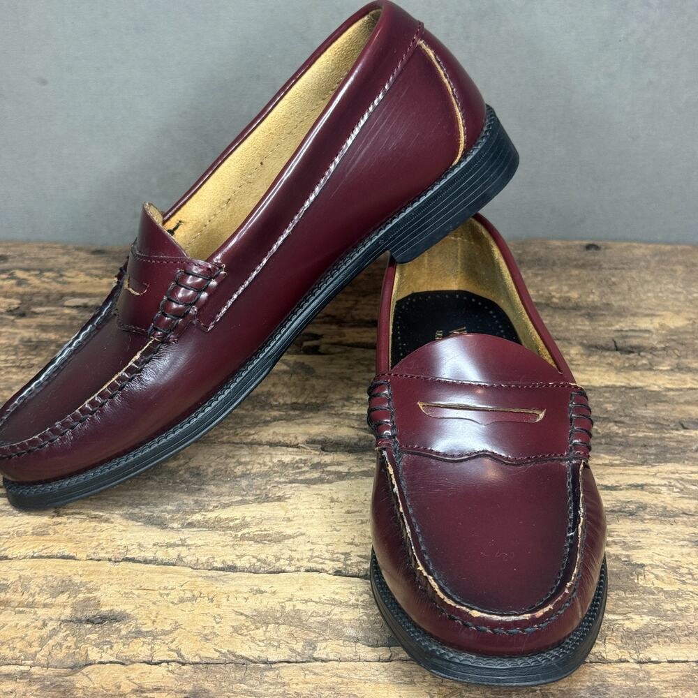 G.H. Bass Weejuns Madison Penny Loafers Burgundy Red Loafers Size 6 M VGUC - Picture 2 of 12